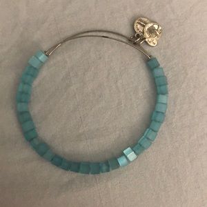 Alex and Ani silver& blue bead bracelet